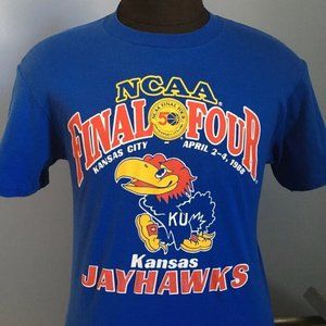 Vintage 80s  University of Kansas Jayhawks 1988 NCAA Final Four Champions Basket